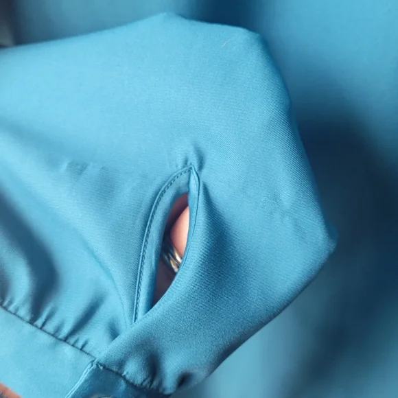 VTG Blue Label Pendleton Teal Long Sleeve Blouse Size 10 Keyhole Clousure Back - Picture 10 of 10